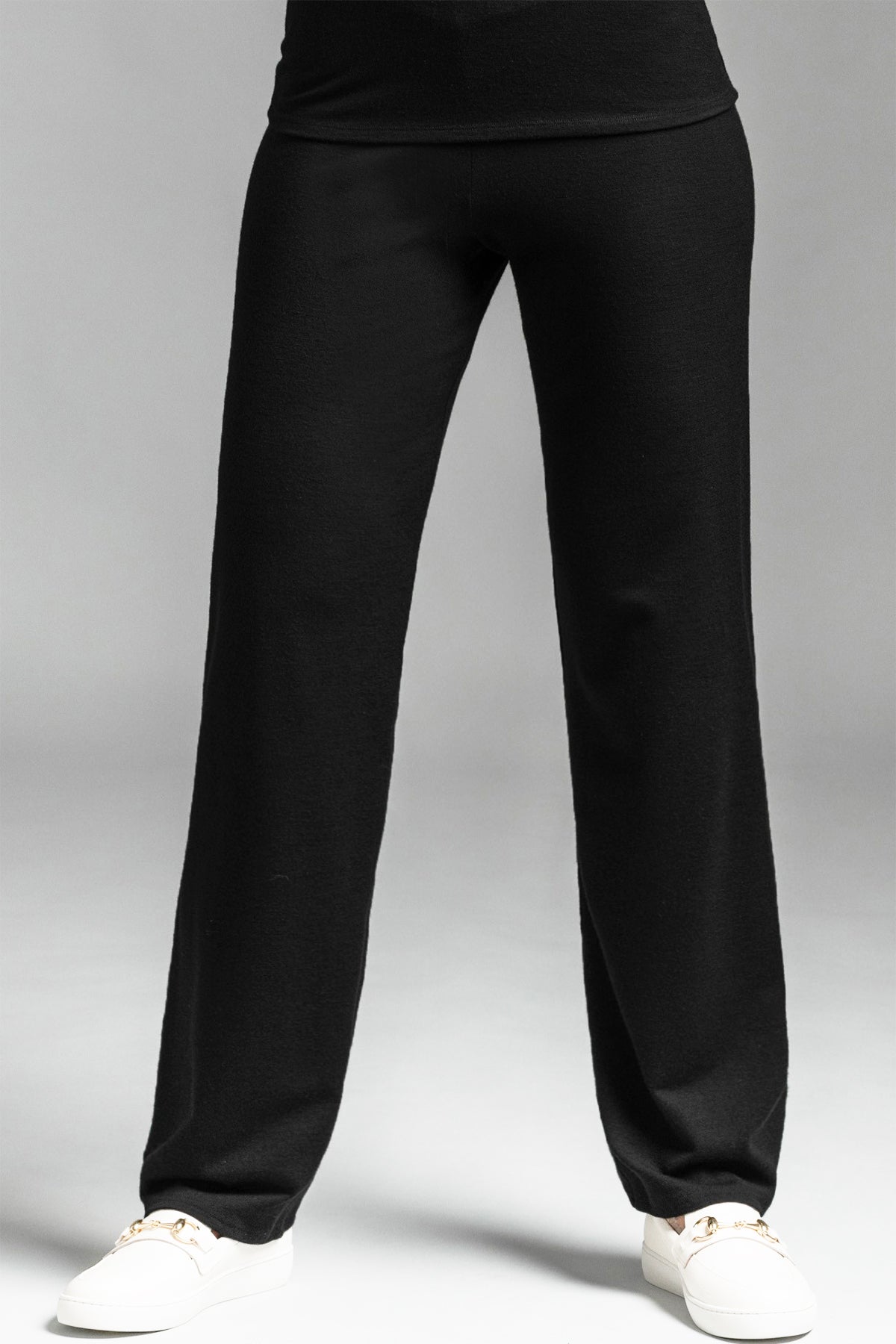 PAULA RYAN Straight Leg Lounge Pant - Merino Black - Paula Ryan
