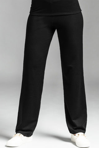 PAULA RYAN Straight Leg Lounge Pant - Merino Black