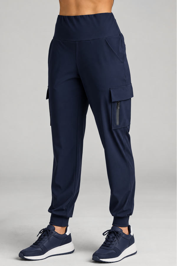 PAULA RYAN (Regular Length) Cuffed Cargo Pant - Navy - Paula Ryan