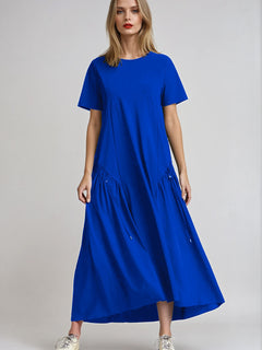 PAULA RYAN Arched Front Dress - Greek Blue Microjersey - Paula Ryan