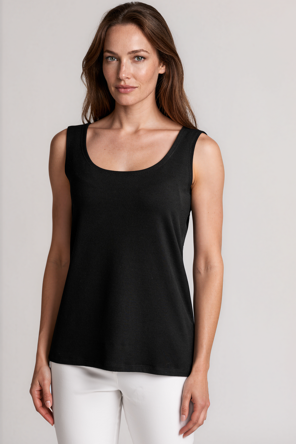 PAULA RYAN Easy Fit Singlet - Merino Black