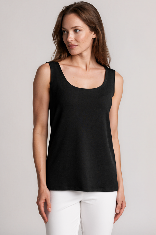PAULA RYAN Easy Fit Singlet - Merino Black