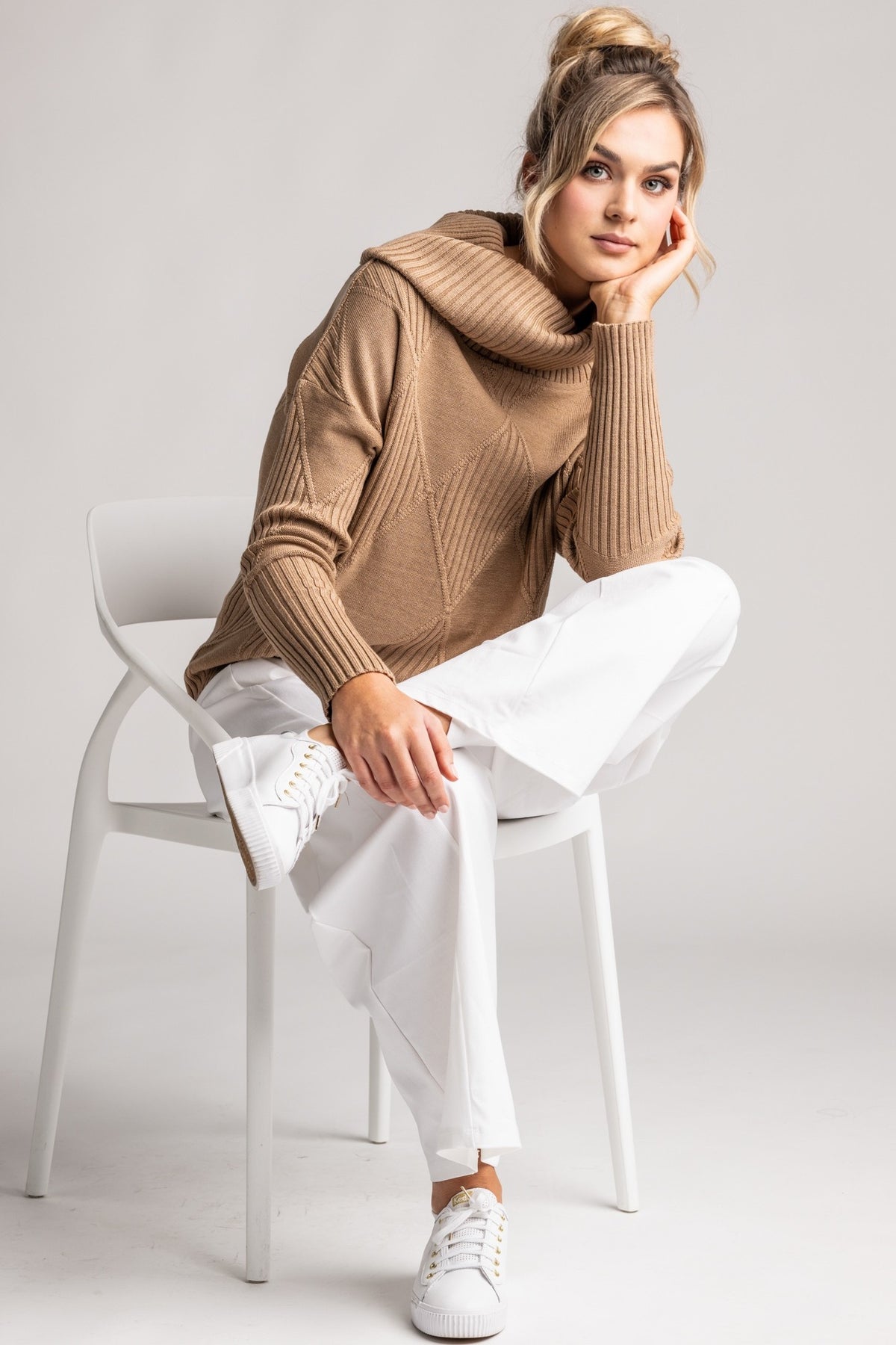 PAULA RYAN Diamond Rib Sweater - Merino Camel - Paula Ryan