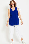 PAULA RYAN Long Layering Singlet Microjersey - Greek Blue