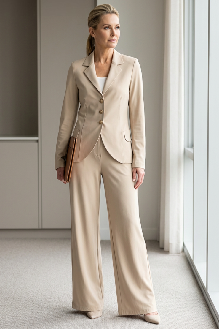 PAULA RYAN Wide Leg Pant - Warm Sand - Paula Ryan