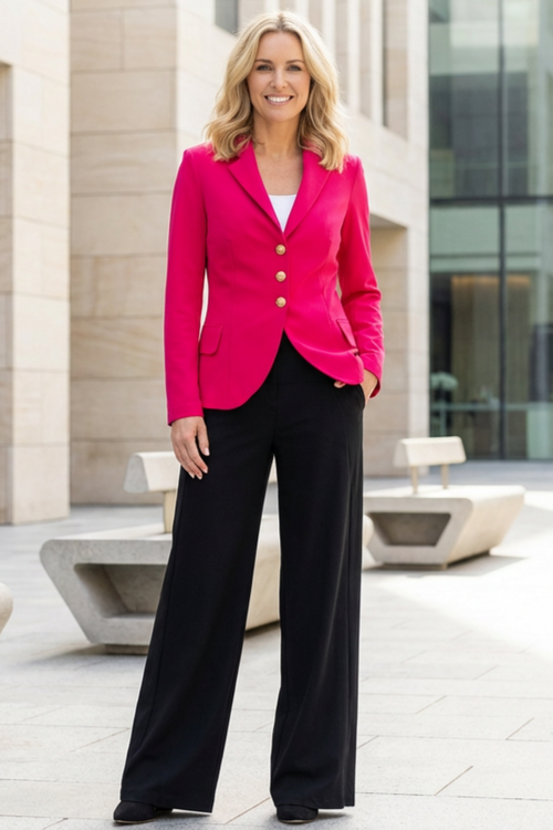 PAULA RYAN Classic Waisted Jacket - Electric Pink - Paula Ryan