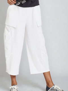 PAULA RYAN Tokyo Pant - Microjersey White - Paula Ryan