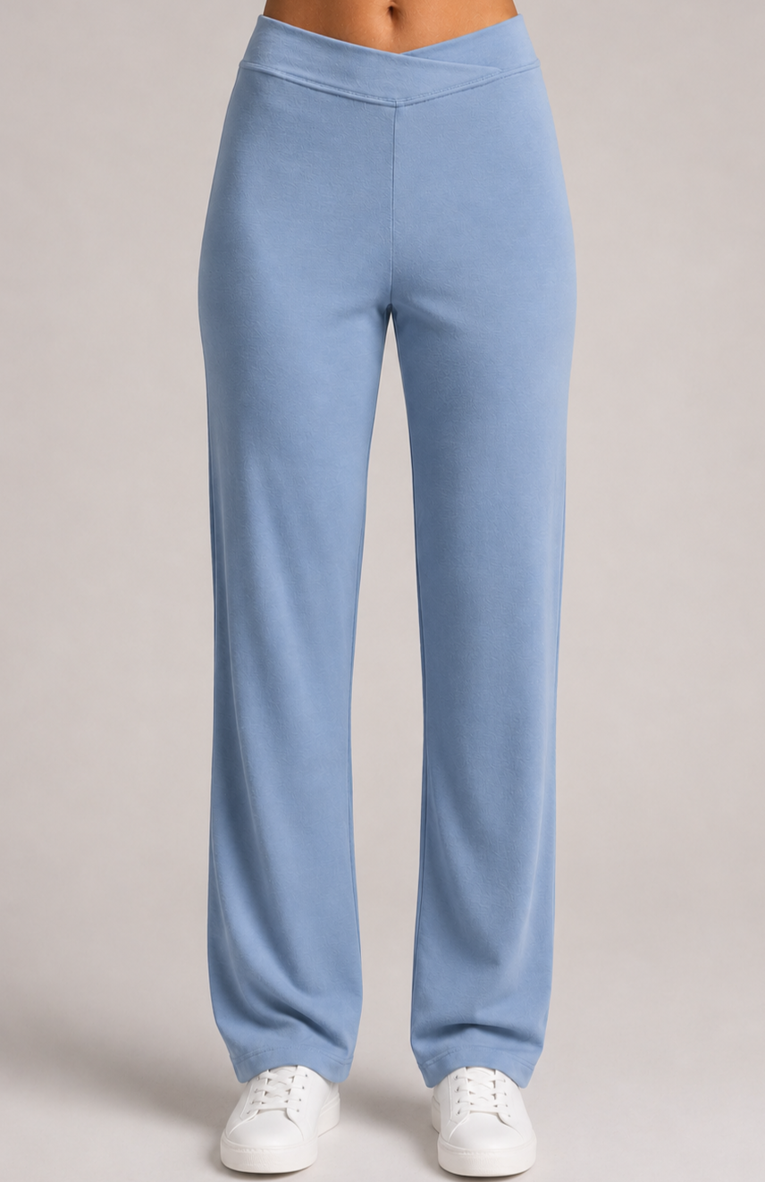 PAULA RYAN Straight Leg Lounge Pant - Merino Cornflower