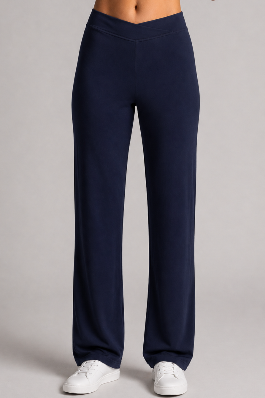 PAULA RYAN Straight Leg Lounge Pant - Merino Navy - Paula Ryan
