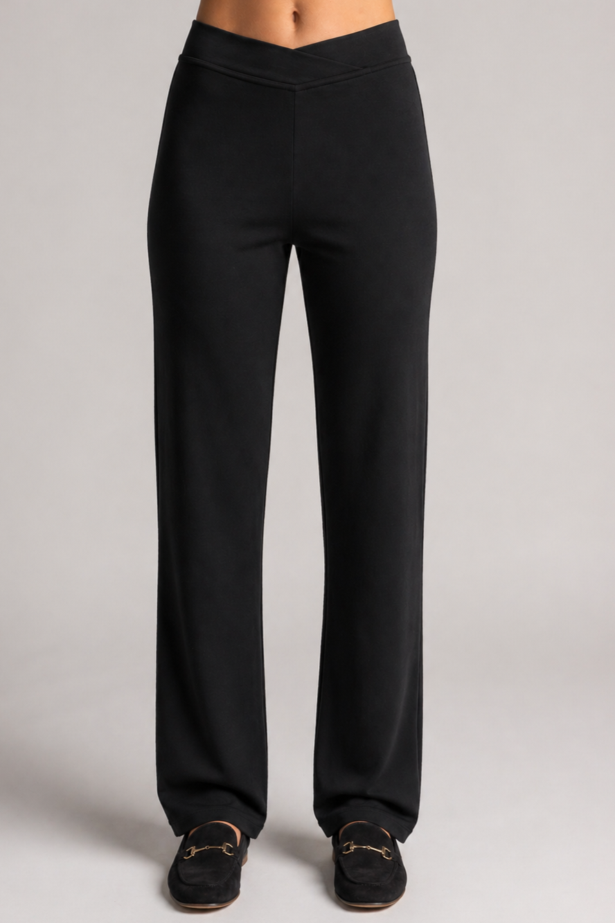 PAULA RYAN Straight Leg Lounge Pant - Merino Black