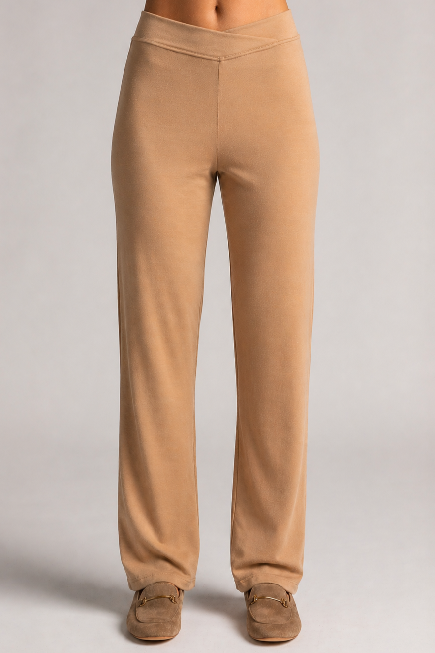 PAULA RYAN Straight Leg Lounge Pant - Merino Camel
