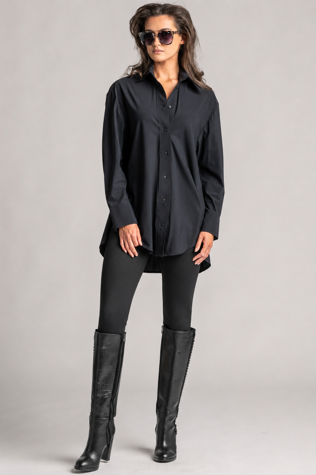 PAULA RYAN Crossover Waist Legging - Black Roma