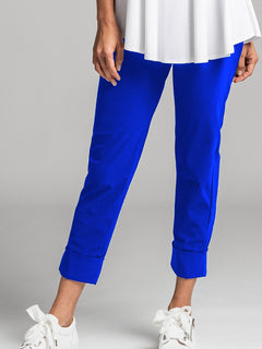 PAULA RYAN ESSENTIALS Wide Cuff Capri Pant Microjersey - Greek Blue - Paula Ryan
