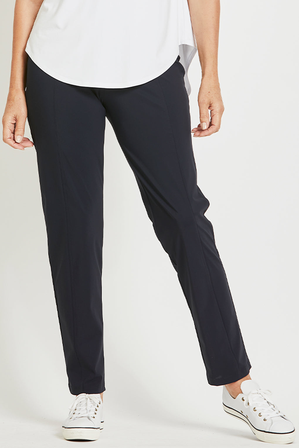 PAULA RYAN Panel Front Pant Microjersey - Navy - Paula Ryan