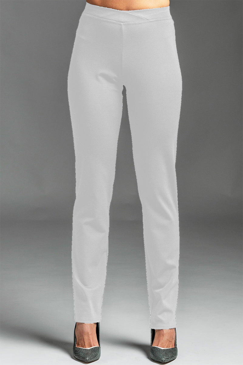 PAULA RYAN ESSENTIALS Narrow Leg Pants - Winter White Roma