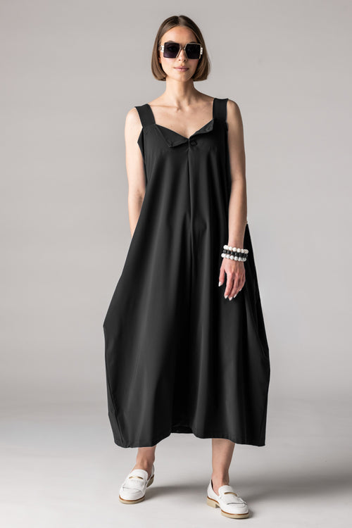 PAULA RYAN Reversible Dress Microjersey - Black - Paula Ryan