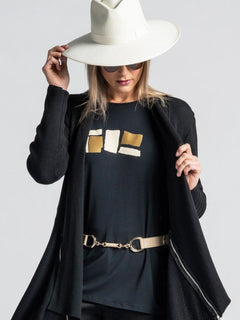 PAULA RYAN Metal Trimmed Leather Belt - Tan/Gold - Paula Ryan