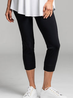 PAULA RYAN ESSENTIALS Waisted Capri Pant - Classic Microjersey