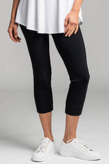 PAULA RYAN Waisted Capri Pant - Microjersey Black