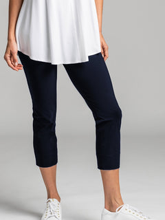 PAULA RYAN ESSENTIALS Waisted Capri Pant - Classic Microjersey