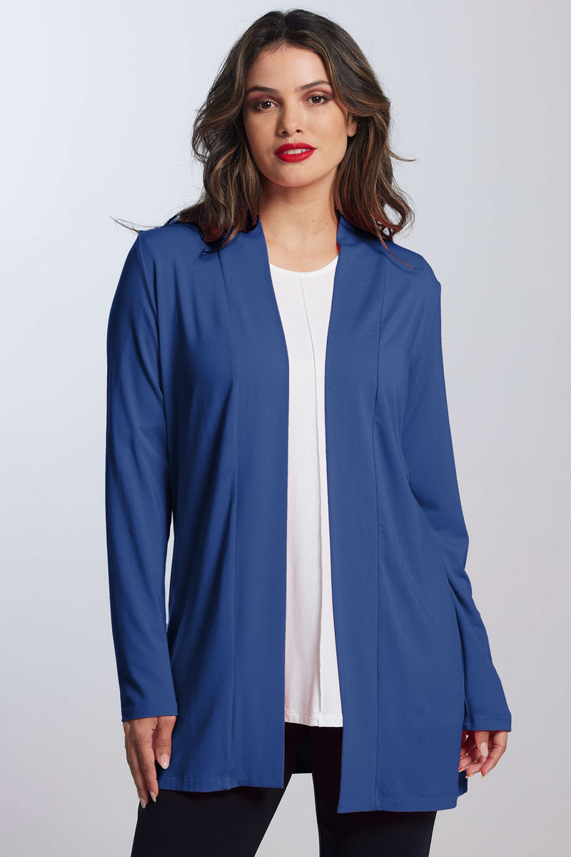 PAULA RYAN ESSENTIALS Edge to Edge Cardigan - MicroModal Admiral Blue