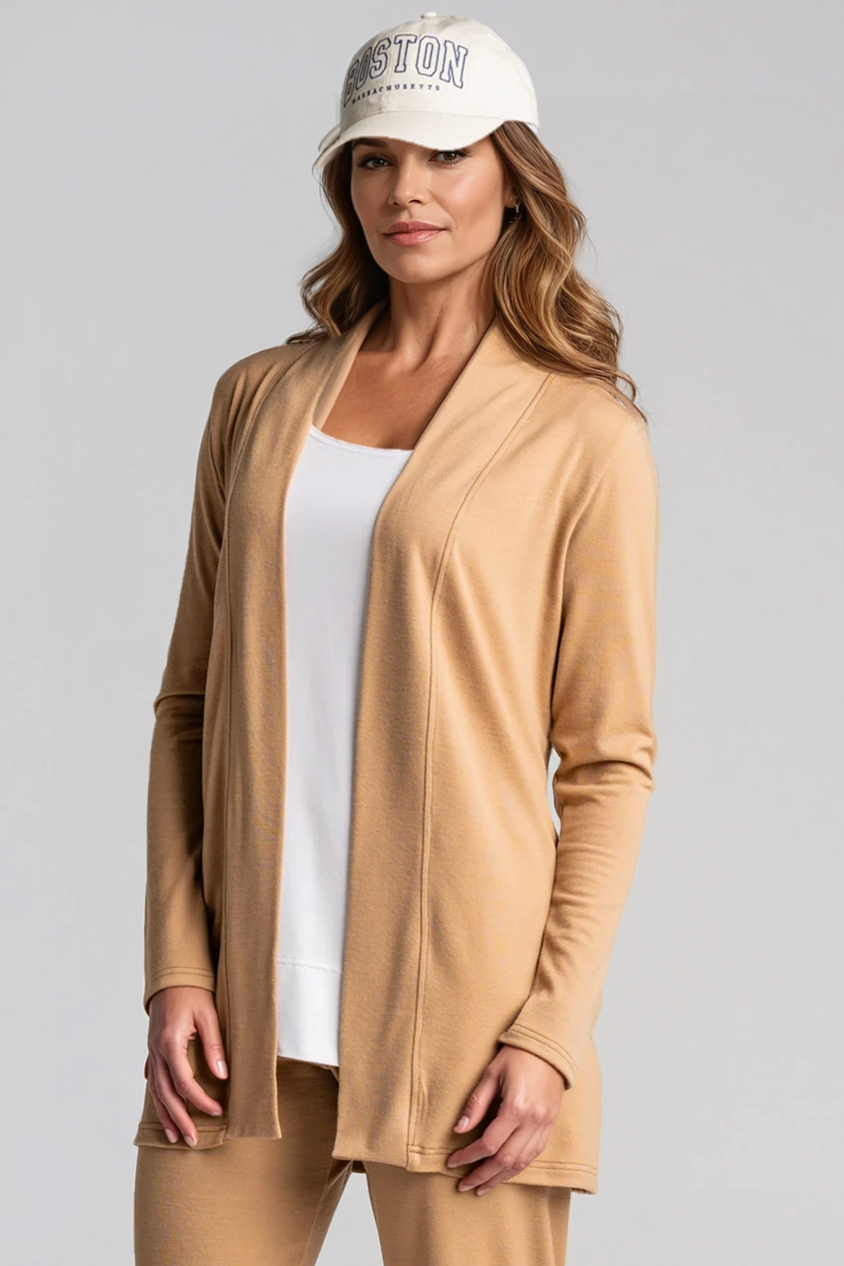 PAULA RYAN Edge to Edge Waisted Cardigan - Merino Camel - Paula Ryan