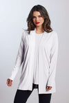 PAULA RYAN ESSENTIALS Edge to Edge Cardigan - MicroModal White