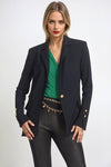 PAULA RYAN Long-line Boyfriend Jacket - Microjersey Black