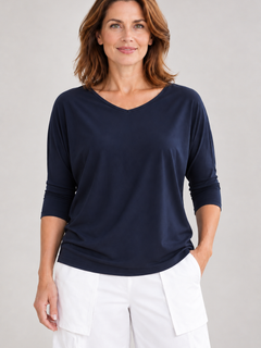 PAULA RYAN Batwing EcoVero - Navy
