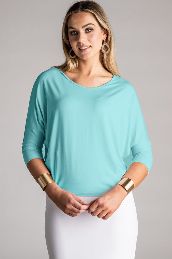 PAULA RYAN Batwing Top Micromodal - Ice Blue - Paula Ryan
