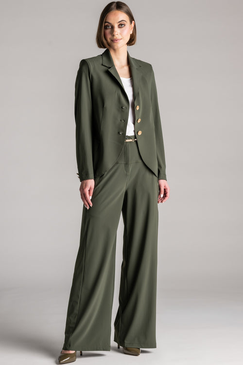 PAULA RYAN Classic Waisted Jacket - Khaki - Paula Ryan