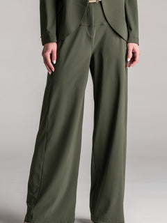 PAULA RYAN Wide Leg Pant - Khaki - Paula Ryan