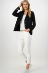 PAULA RYAN Classic Waisted Jacket - Black - Bonded Microjersey - Paula Ryan