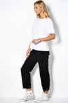 PAULA RYAN Toggled Cargo Pant - Superfine Microjersey - Black