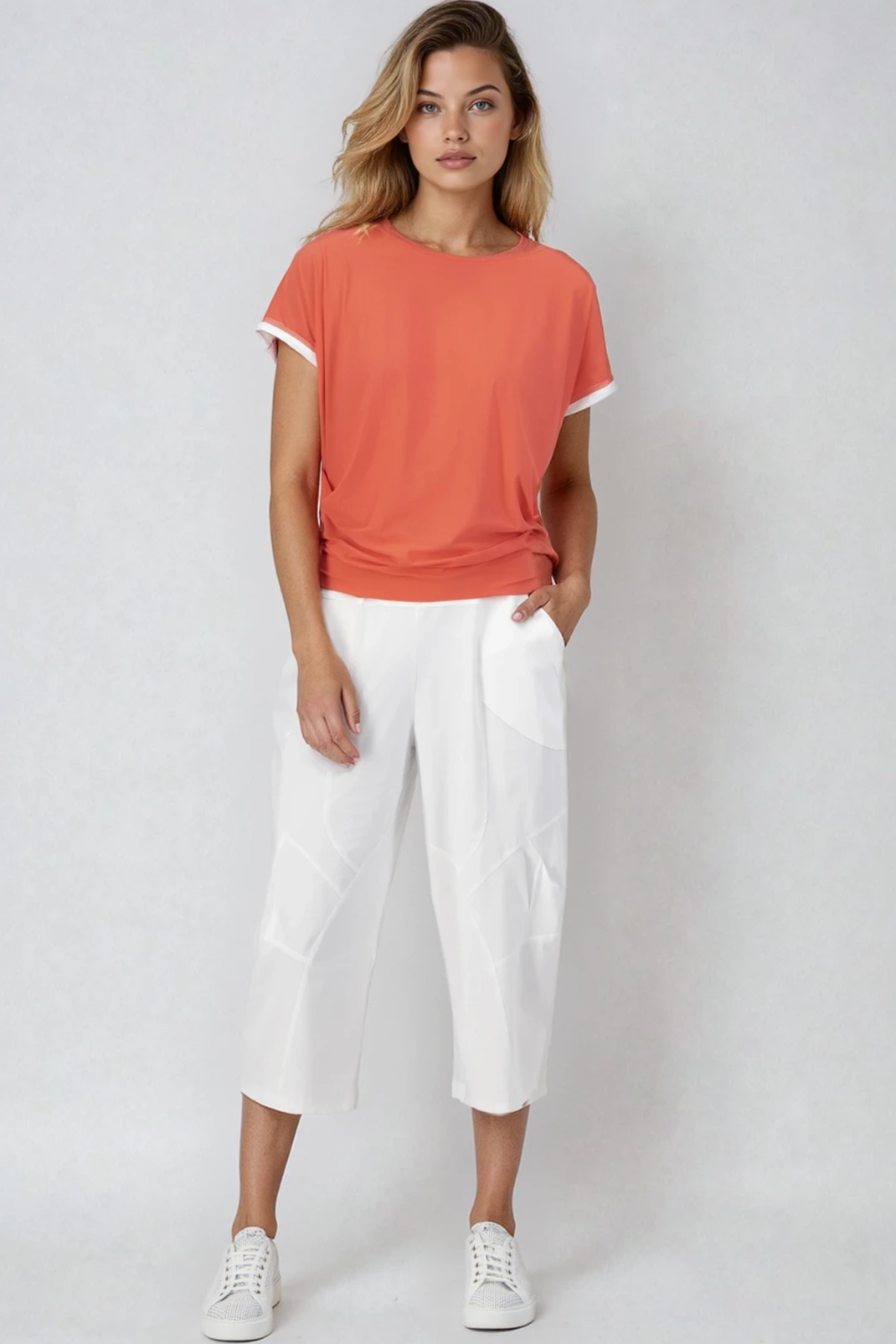 PAULA RYAN Osaka Pant - Microjersey White