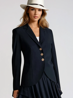 PAULA RYAN Classic Waisted Jacket - Navy - Paula Ryan