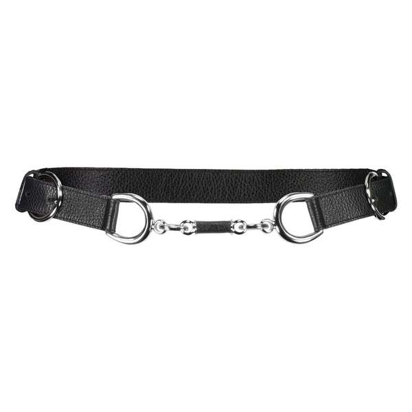 PAULA RYAN Metal Trimmed Leather Belt - Black/Nickel - Paula Ryan
