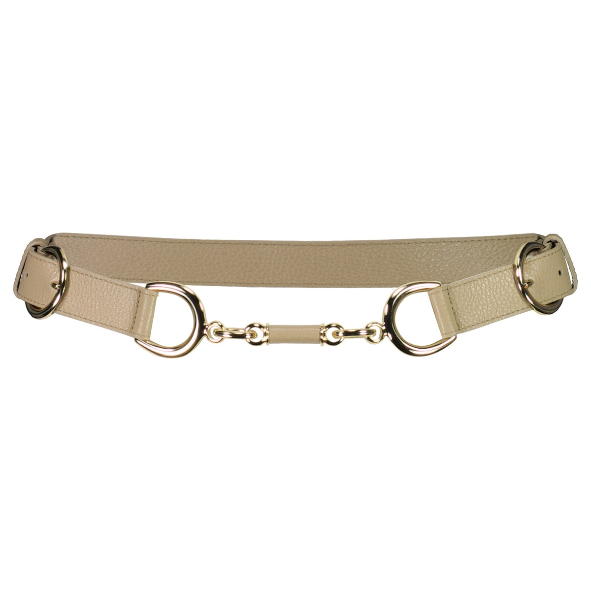 PAULA RYAN Metal Trimmed Leather Belt - Tan/Gold - Paula Ryan
