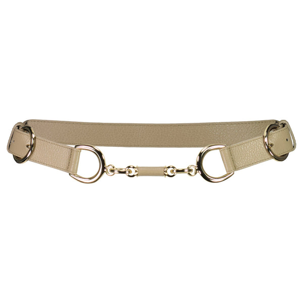 PAULA RYAN Metal Trimmed Leather Belt - Tan/Gold - Paula Ryan
