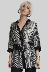 PAULA RYAN O Ring Leather Belt - Black/Nickel