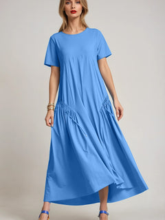 PAULA RYAN Arched Front Dress - Cornflower Microjersey - Paula Ryan