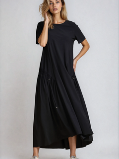 PAULA RYAN Arched Front Dress - Black Microjersey - Paula Ryan