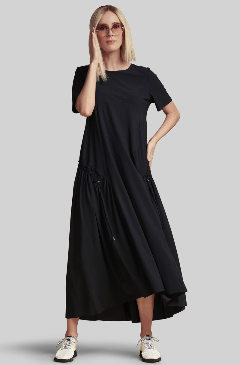 PAULA RYAN Arched Front Dress - Black Microjersey