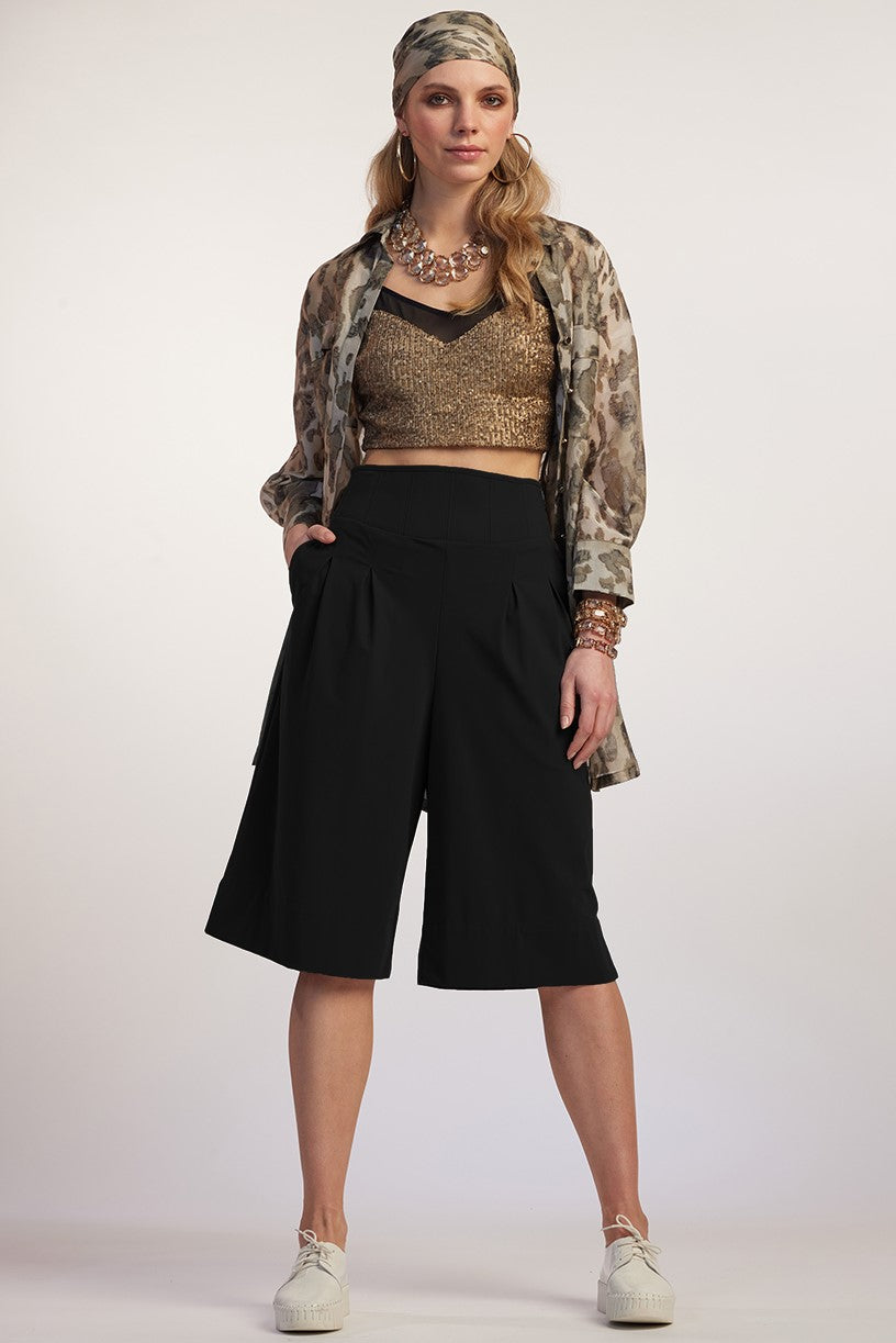 PAULA RYAN High Waist Corset Bermuda - Black - Paula Ryan