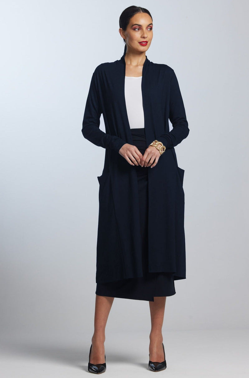 PAULA RYAN Long Shrug Navy - Micromodal