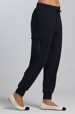PAULA RYAN (Regular Length) Cuffed Cargo Pant - Black