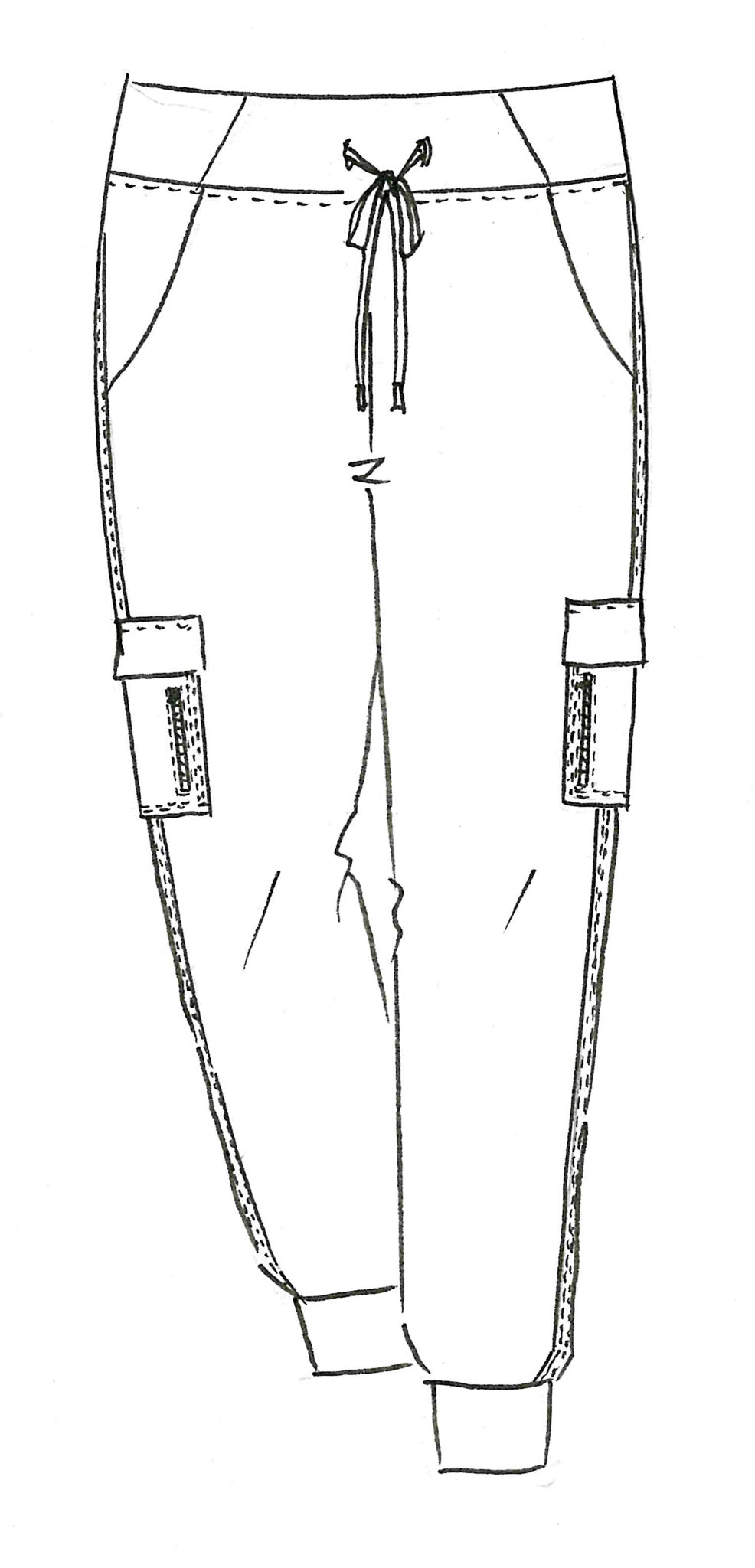 PAULA RYAN (Tall) Zip Detailed Pocket Cuffed Pant - Black - Paula Ryan