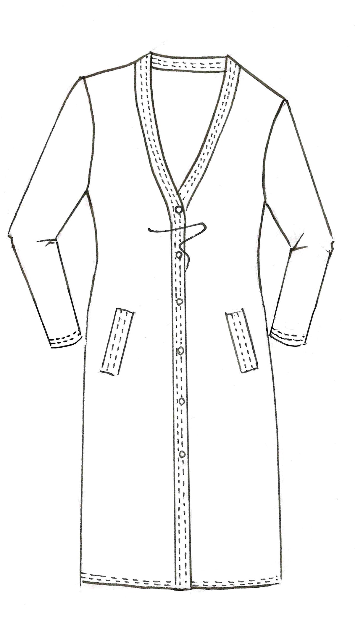 PAULA RYAN Merino Dome Front Shaped Cardigan French Navy - Merino Stretch - Paula Ryan