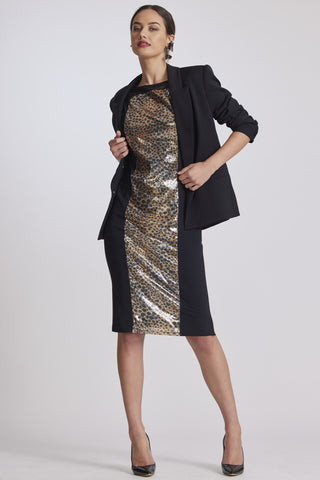 PAULA RYAN Sequin Panel Dress - Siesta Sequins