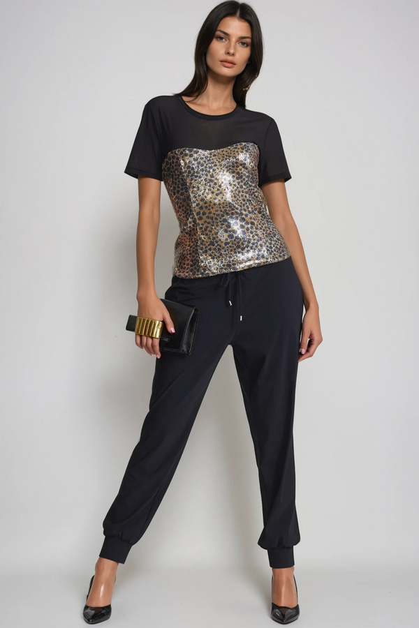 PAULA RYAN (Tall) Cuffed Cargo Pant - Black - Paula Ryan